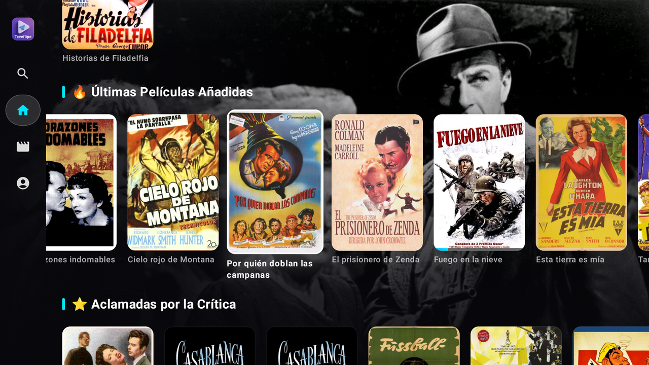 Catálogo de colecciones en TeveFlipe para Android TV